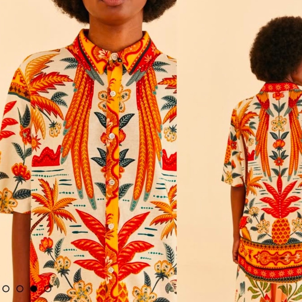 FARM Rio Tropical Button-Up Shirt – Size M 🌴